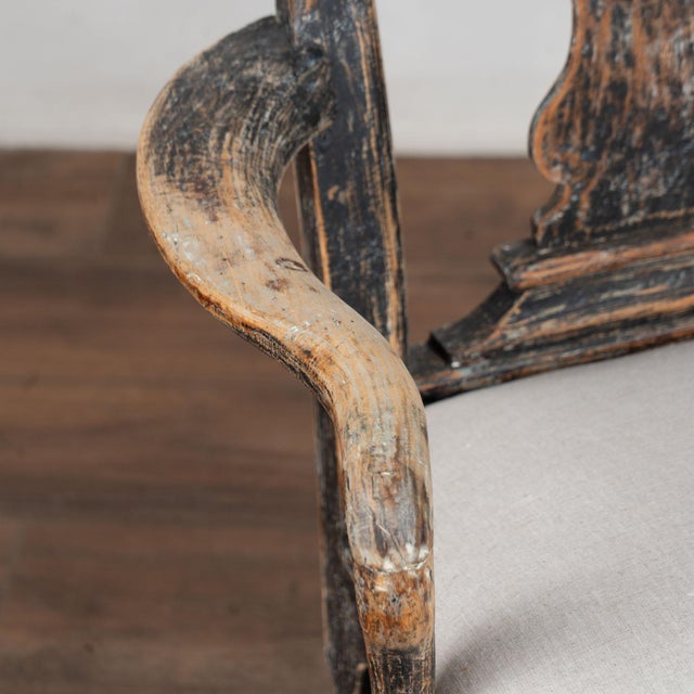 Pair, 19th Century Swedish Black Rococo Armchairs For Sale - Image 10 of 17