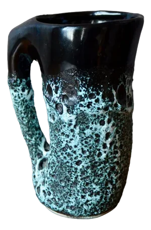 Black and Orange Vase in Free Shape