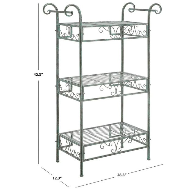 2020s Noreen 3 Tier Shelf - Antique Dark Green For Sale - Image 5 of 10