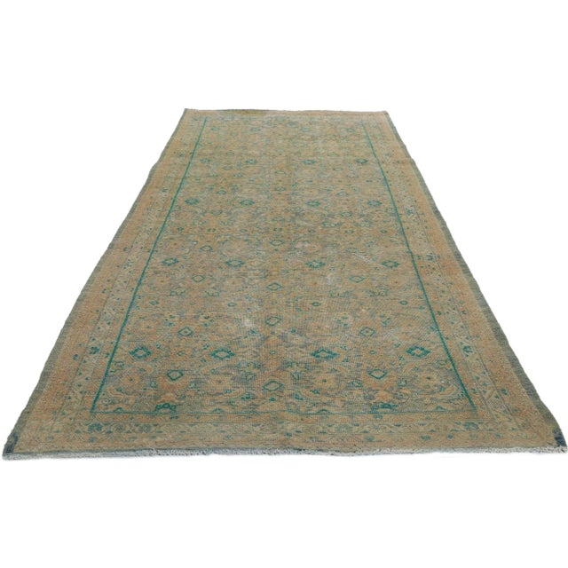 Contemporary Vintage Persian Tabriz Rug Runner - 04'03 X 10'03 For Sale - Image 3 of 9