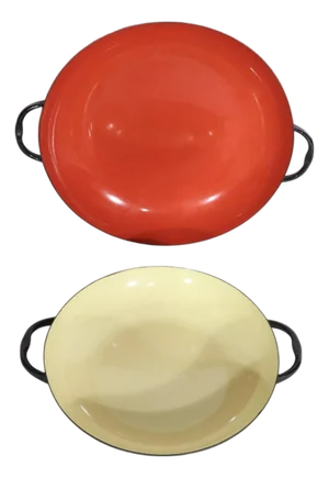 Mid 20th Century Enameled Mid Century Sizzling Servers, Made in France- Set of 2