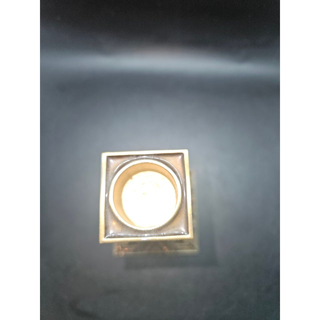 Art Deco Vintage Michael Hero Enameled Candlestick For Sale - Image 3 of 4