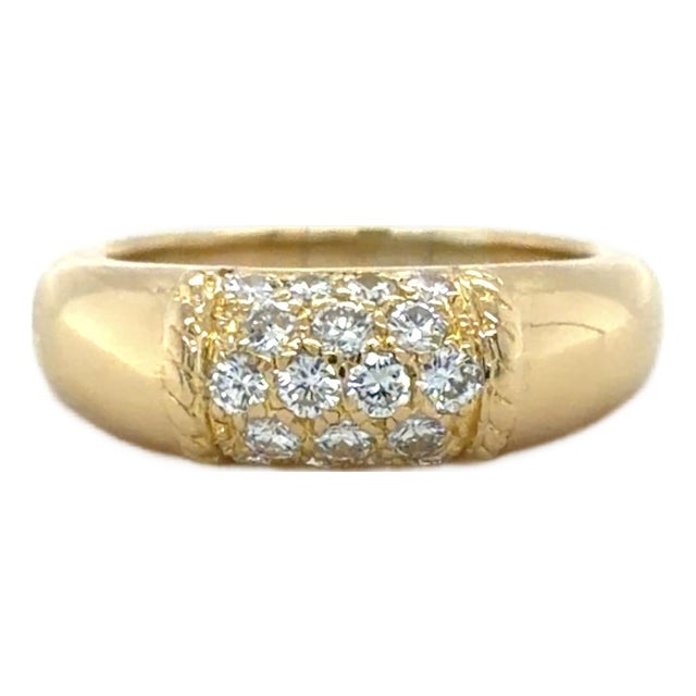 Vintage Van Cleef & Arpels, Diamond "Philippine" Ring, 18k Yellow Gold, Size 6.5 For Sale