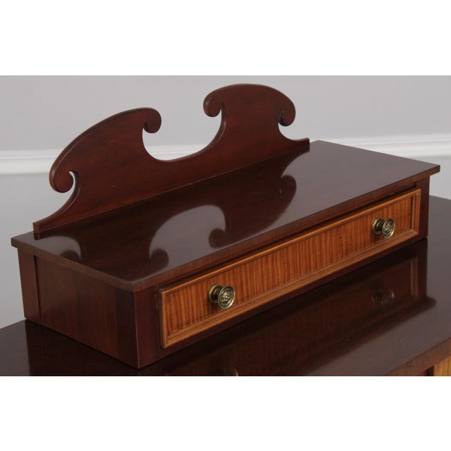 Tiger Maple Front Sheraton Mahogany Dresser W. Jewelry Box For Sale - Image 9 of 14