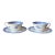 Late 20th Century Wedgwood England Wesley Pattern Set of 2 Teacups and Saucers For Sale