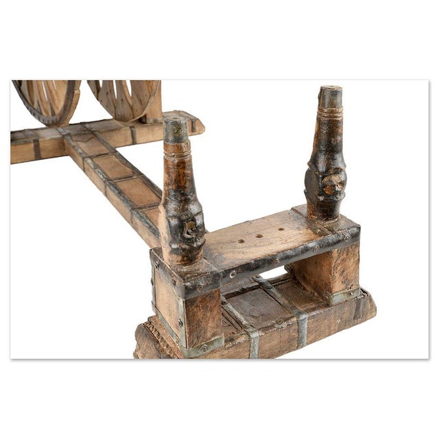 Antique Wooden Spinning Wheel For Sale - Image 5 of 8