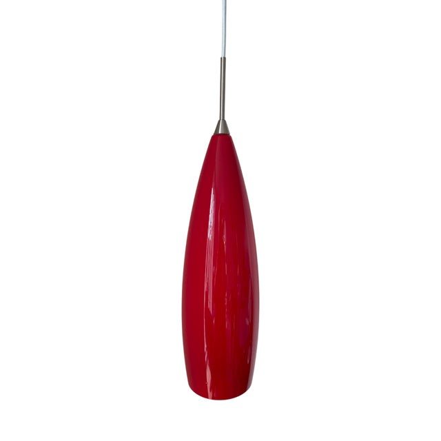 Red Pendant Lamp, 1960s For Sale