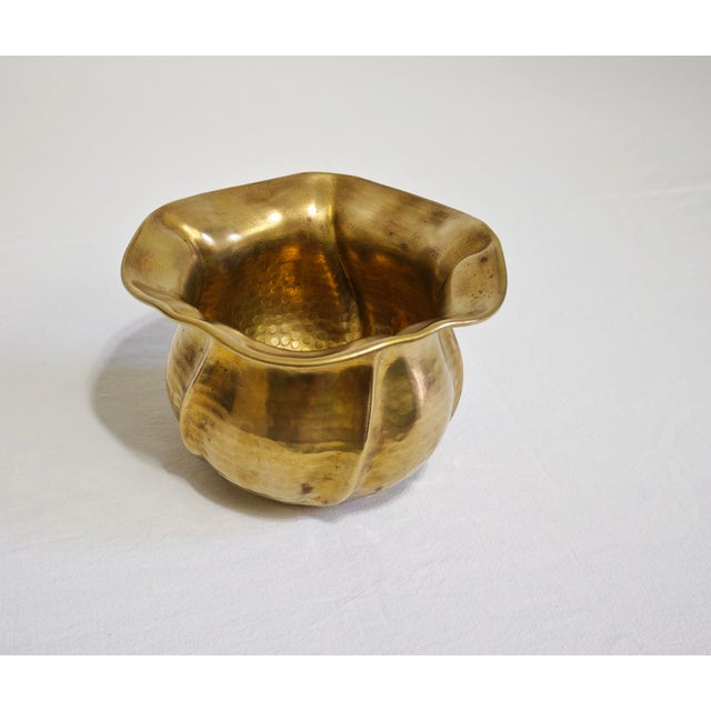Mid-Century Modern Hand-Hammered Brass Vase by Cognolato, Italy, 1950s For Sale - Image 14 of 17
