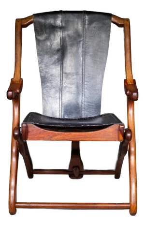 Don Shoemaker Rosewood and Leather Folding Arm Chairs, Mexico c.1960