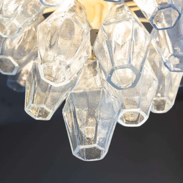 Polyhedral Blue Glass Pendant Lamp from Venini, 1960s For Sale - Image 3 of 9