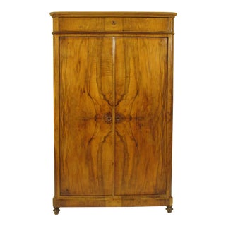 19th C. Biedermeier Walnut Armoire For Sale