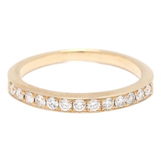 Thin .25ctw Diamond Band Ring, 14k Yellow Gold, Ring Size 5.25 For Sale