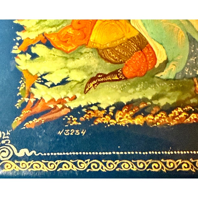 Late 20th Century Hand-Painted Lacquer Box – Swan Lake Scene For Sale - Image 11 of 11