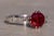 Silver The Fitzgerald: 2.03 Carat Natural Ruby and Natural Diamond Engagement Ring For Sale - Image 8 of 11