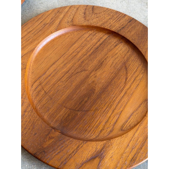 Teak Plates Set of 4 Danish Mid-Century Modern Vintage For Sale - Image 10 of 13