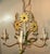 French Vintage French Italian Tole Metal Painted Daisy Chandelier For Sale - Image 3 of 9