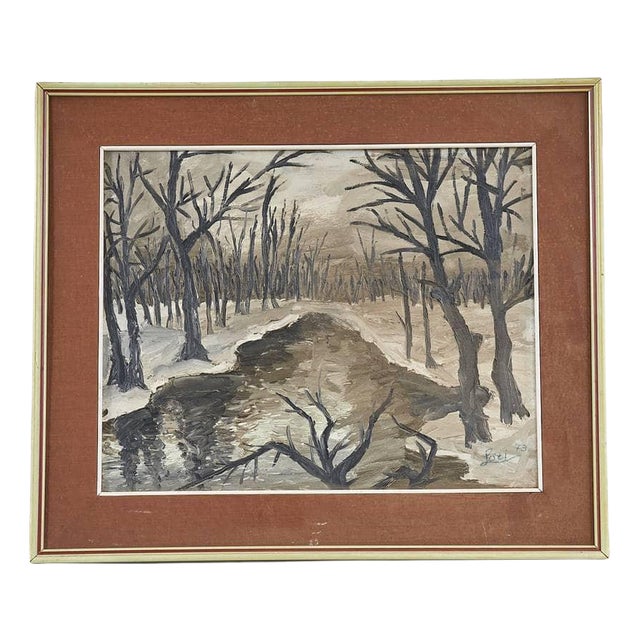 Loci, Winter, 1970s, Oil on Board, Framed For Sale
