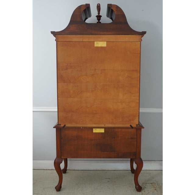 Henkel Harris 3 Part Cherry Highboy Chest of Drawers For Sale - Image 15 of 18