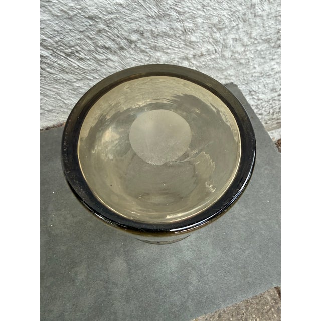 Vase Amber Colored Glass Hand Blown Scandinavian Style For Sale - Image 4 of 4