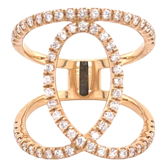 Diamond Ring 14k Gold 0.85 TCW 7.02 Grams Certified, Size 6.5 For Sale