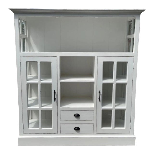 Shabby Chic Farmhouse Cape Cod Bookcase For Sale