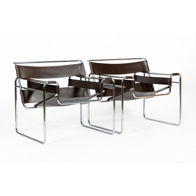 Mid Century Brown Wassily Chair by Marcel Breuer for Stendig 1960s, 2 Available For Sale - Image 17 of 17