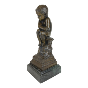 A Patinated Bronze Figure of a Seated Cupid Circa 1900