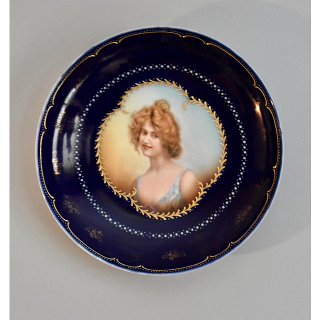 Antique -Late 19th Century Portrait Plate made in Austria. The Material is Ceramic/Pottery in a Multi-Color. The...