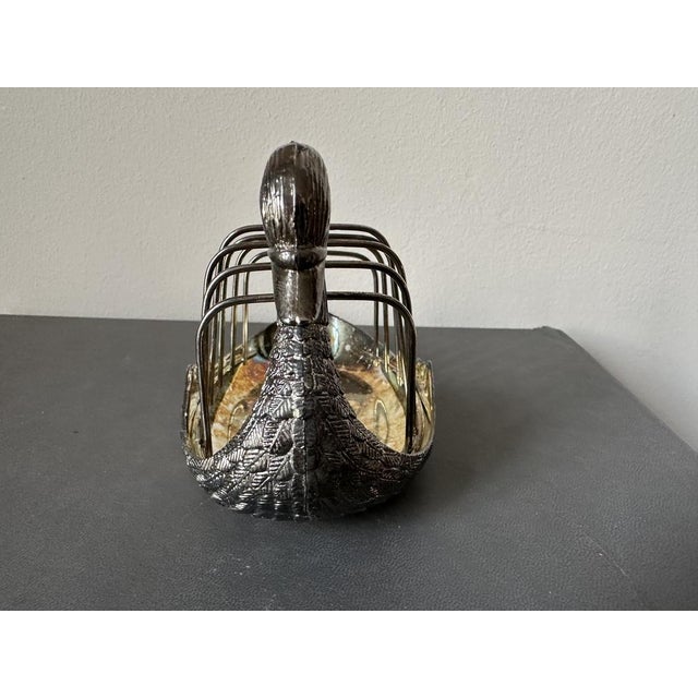 Vintage Italian Silver-Plated Swan Toast Rack, 1970s For Sale - Image 6 of 18