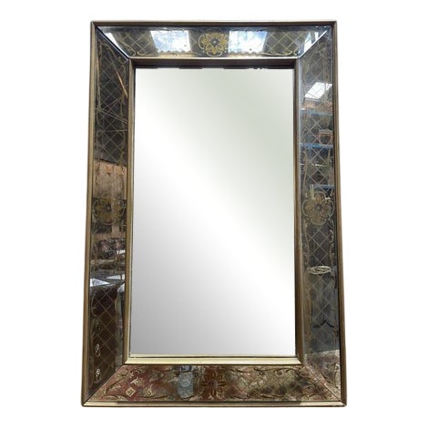 Venetian Gold Glass Mirror For Sale