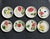 Made circa 1950 in Lincoln, Illinois by Stetson, each plate in this set of eight (8) small dishes has a different hand-...