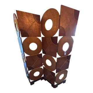Post Modern Style Hand Crafted Gilded Wood Room Divider by James Johnston For Sale