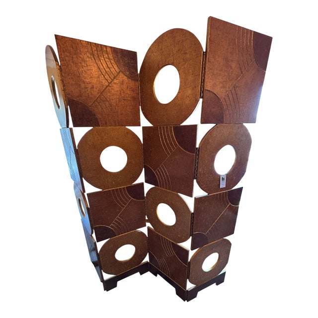Post Modern Style Hand Crafted Gilded Wood Room Divider by James Johnston For Sale