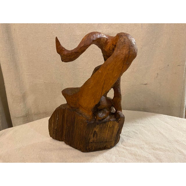1960s 1960s Siren Statue Wood Carved Signed For Sale - Image 5 of 12