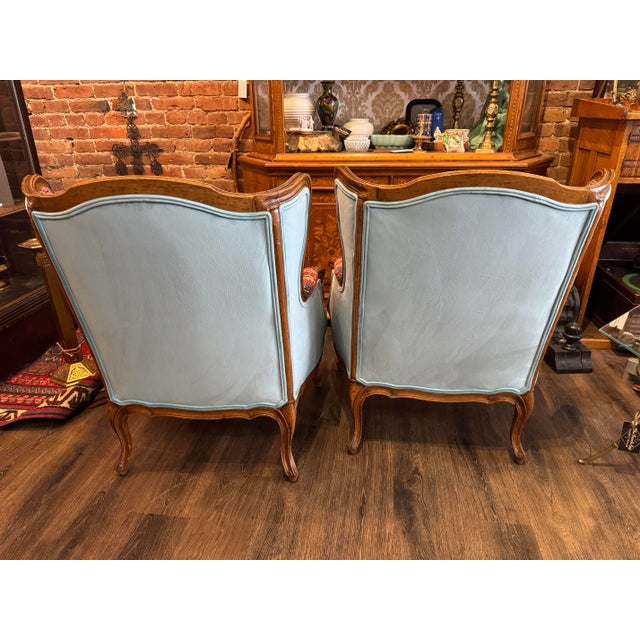 Pair Antique 19th Century Louis XV Style Bergere Chairs For Sale - Image 4 of 5