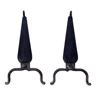 1970s Scroll Andirons For Sale
