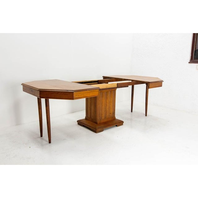 French Extendable Dining Table in Oak, 1940 For Sale - Image 11 of 15