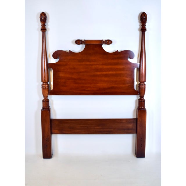 Wood Pair of American Black Cherry Pineapple Twin Bed Headboards For Sale - Image 7 of 8