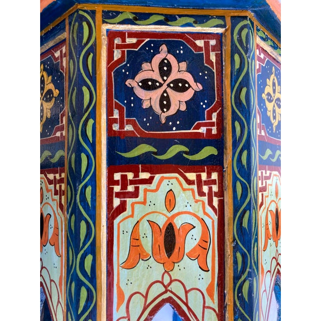 Pair Of Vintage Hand Painted Moroccan Side Tables For Sale - Image 12 of 14