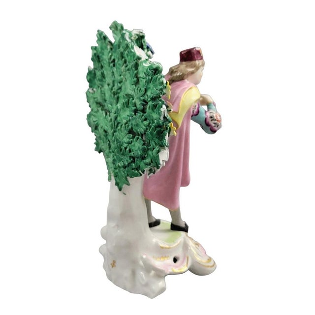 Chelsea Style Porcelain Figure of Actor with Mask from Edmé Samson Paris, 1860-1880 For Sale - Image 5 of 13