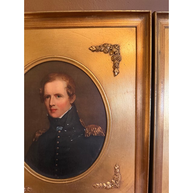 1940s Gold Framed Portraits: Thomas Sully "Major Biddle" & Anna Von Jagemann "Old Vienna" - A Pair For Sale - Image 11 of 16