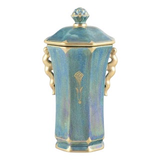 Large Octagonal Lidded Vase by Josef Ekberg for Gustavsberg, 1940s For Sale
