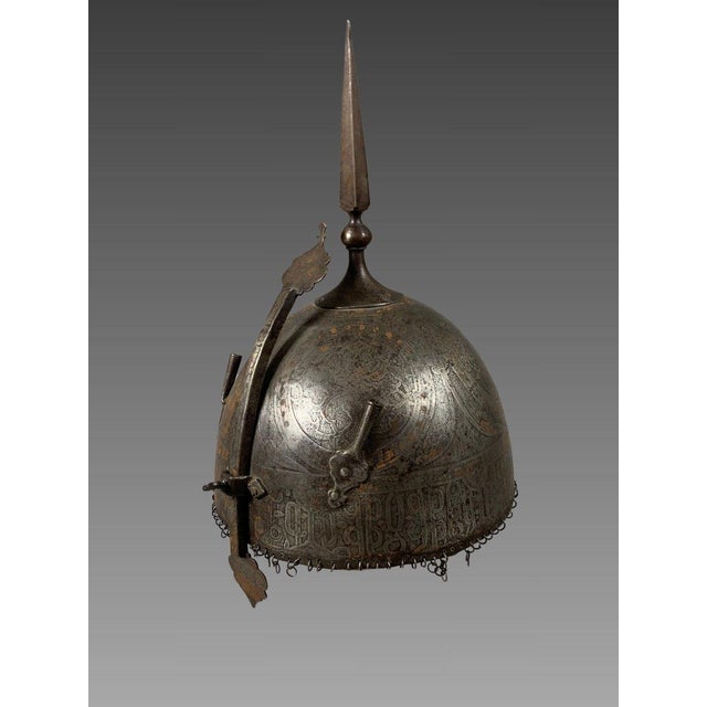 Kulah-khud Helmet - Steel - Iran/India - Qajar Dynasty (1796–1925) armor For Sale