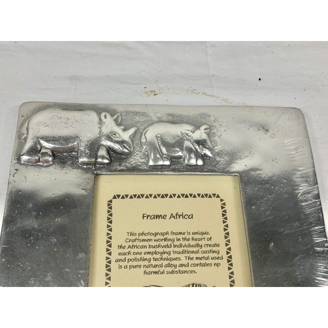 Pewter Hippo and Rhino South African Picture Frame Chairish