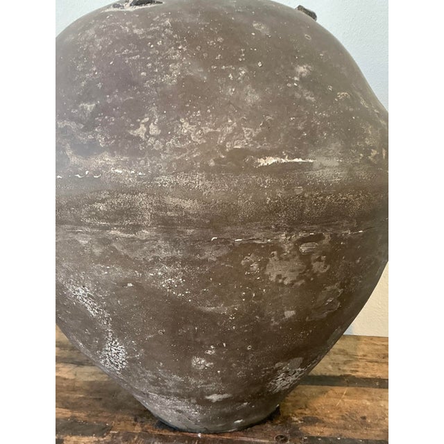 Vintage Primitive Matte Ceramic Lamp For Sale In West Palm - Image 6 of 12