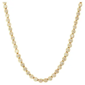 7.35 Carats Natural Diamond 18k Gold Wedding Tennis Necklace for Her by VRJewels