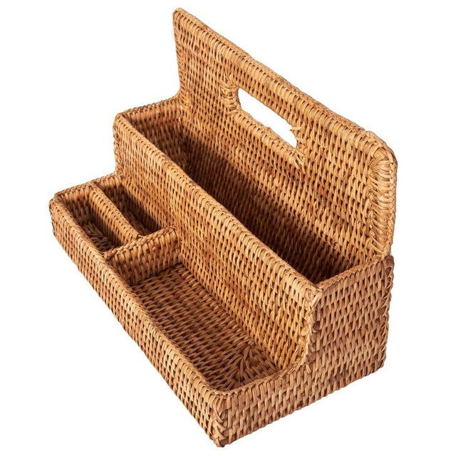 Artifacts Rattan Standing Stationary Sorter in Honey Brown For Sale - Image 9 of 11