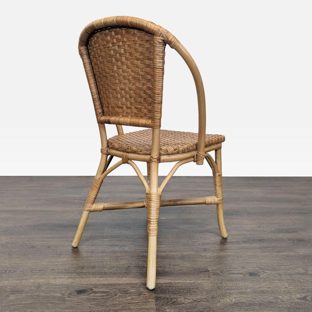 Pair of Pottery Barn Parisian Woven Dining Chairs For Sale In San Francisco - Image 6 of 13
