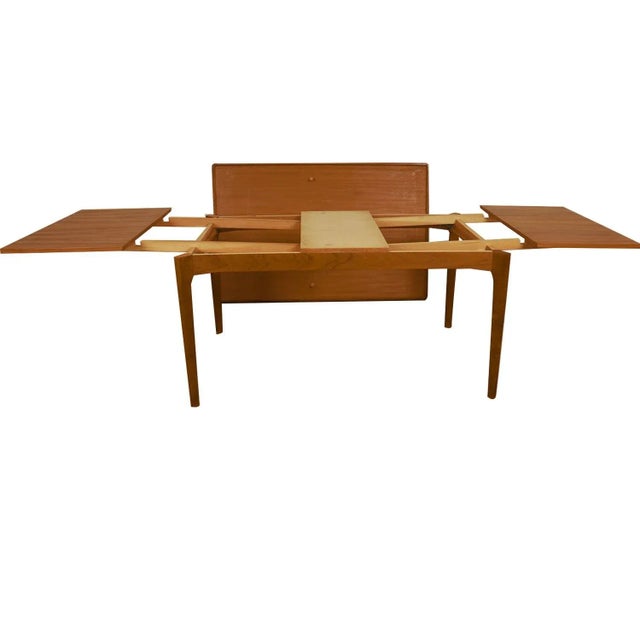 Vejle Stole & Møbelfabrik 1960s Mid-Century Danish Teak Extendable Draw Leaf Dining Table For Sale - Image 4 of 12