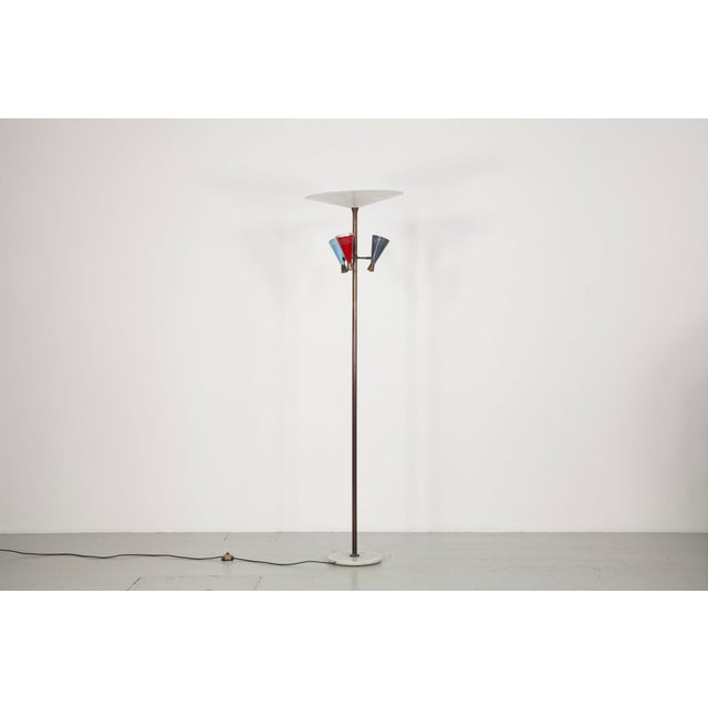Mid-Century Modern Italian Floor Lamp with Lacquered Aluminum, 1950s For Sale - Image 3 of 18